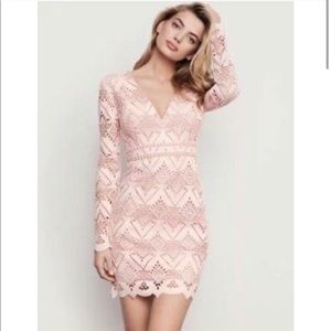 Stylestalker Pink Lace Open Back Dress